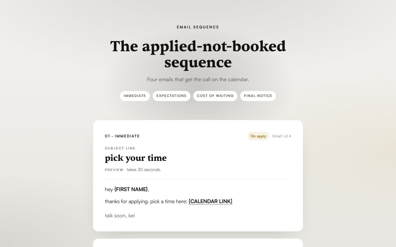 Applied-not-booked preview