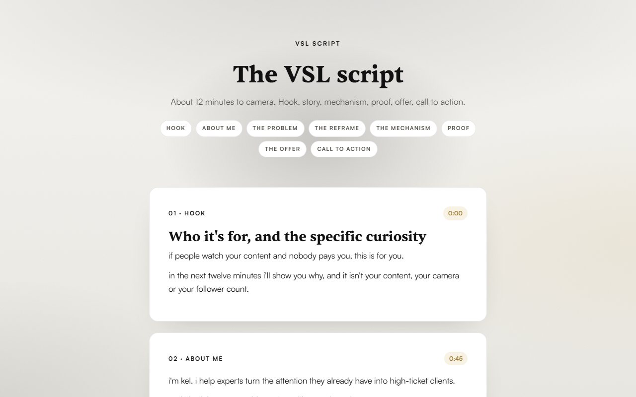 VSL script preview